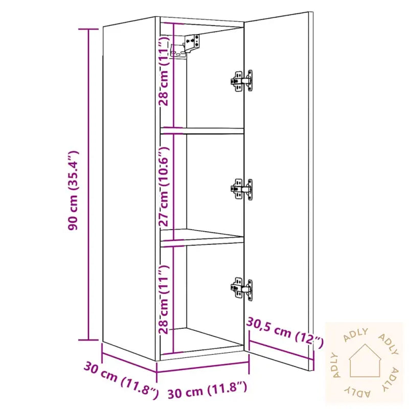 Tv-Benk Artisan Eik 30,5X30X90 Cm Konstruert Tre