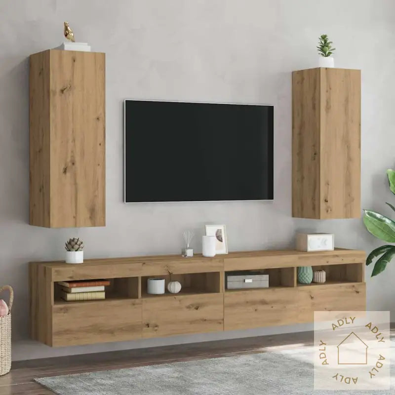Tv-Benker 2 Stk Artisan Eik 30,5X30X90 Cm Konstruert Tre