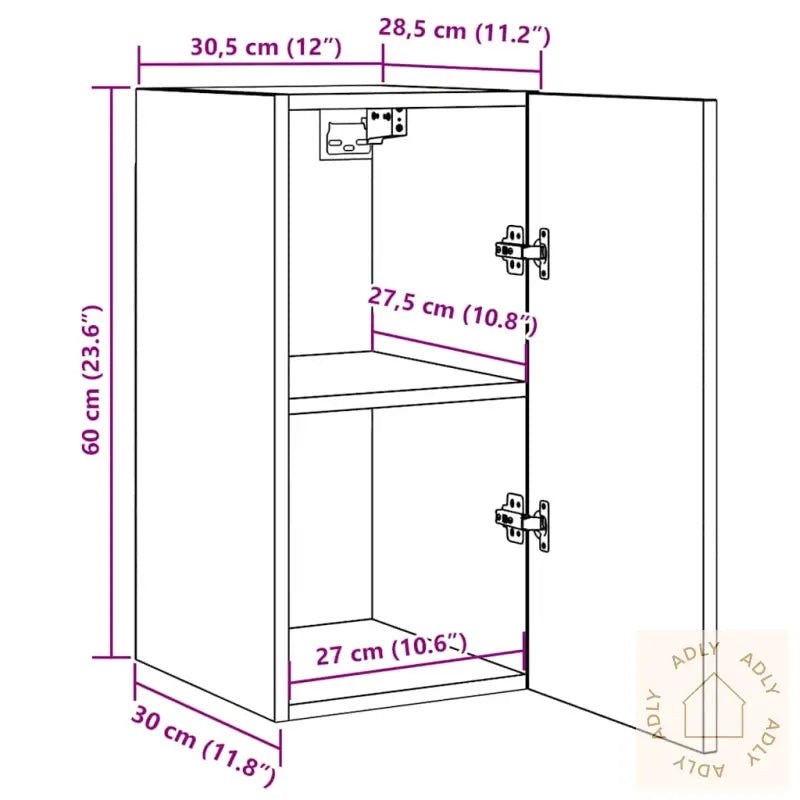 Tv-Benk Artisan Eik 30,5X30X60 Cm Konstruert Tre