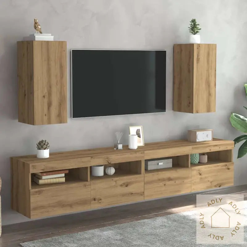 Tv-Benker 2 Stk Artisan Eik 30,5X30X60 Cm Konstruert Tre