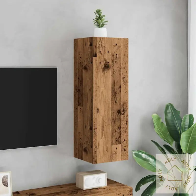 Tv-Benk Gammelt Tre 30,5X30X90 Cm Konstruert Tre