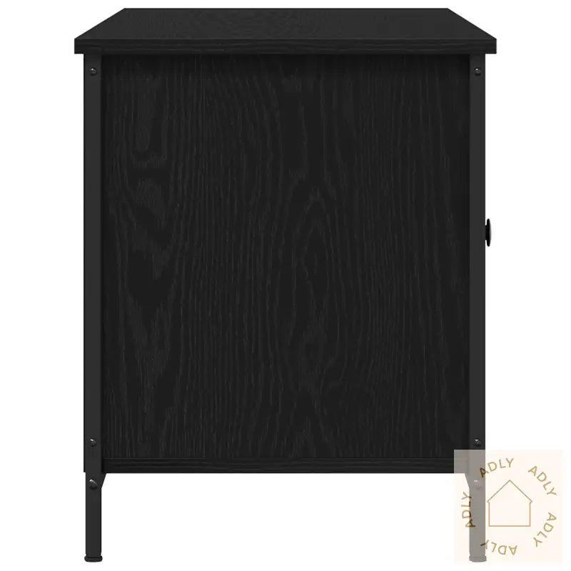 Tv-Benk Svart Eik 100X40X50 Cm Konstruert Tre Og Stål