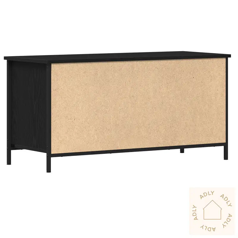 Tv-Benk Svart Eik 100X40X50 Cm Konstruert Tre Og Stål