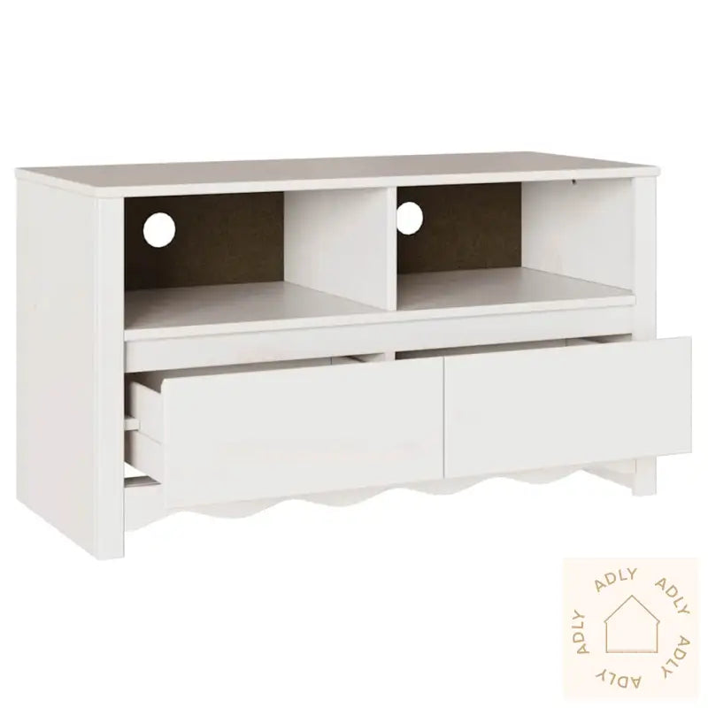 Tv-Stativ &quot;Drammen&quot; Hvit 99X43X55 Cm Solid Tre Furu