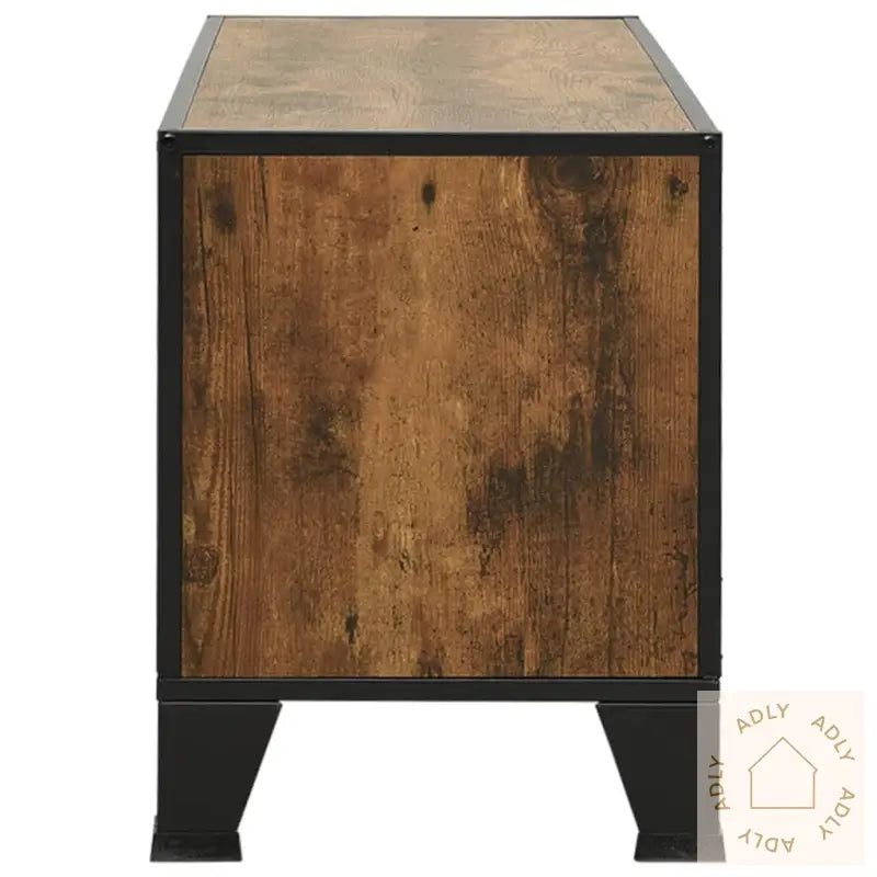 Tv-Benk Rustikk Brun 105X36X47Cm Metall Og Mdf