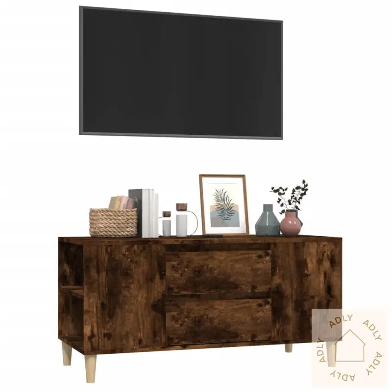 Tv-Benk Røkt Eik 102X44,5X50 Cm Konstruert Tre