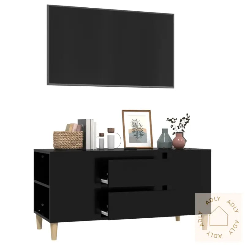 Tv-Benk Svart 102X44,5X50 Cm Konstruert Tre