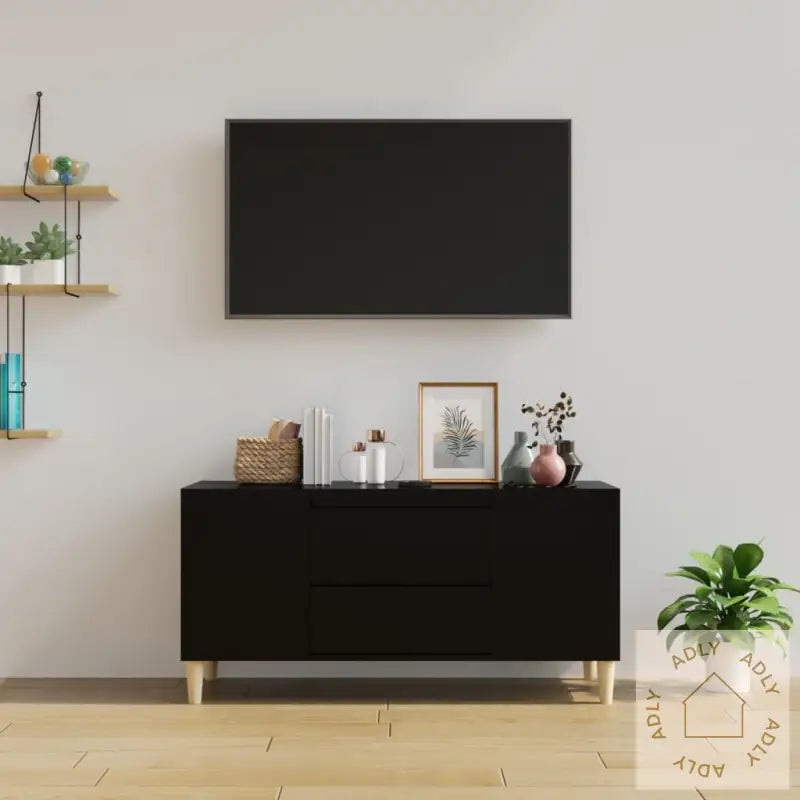Tv-Benk Svart 102X44,5X50 Cm Konstruert Tre
