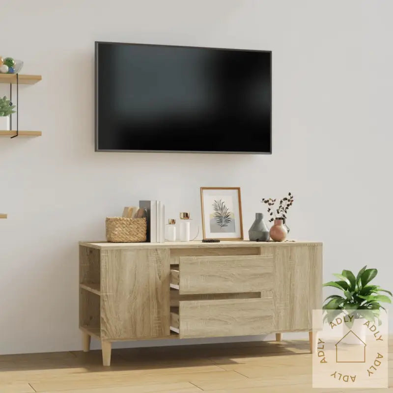 Tv-Benk Sonoma Eik 102X44,5X50 Cm Konstruert Tre