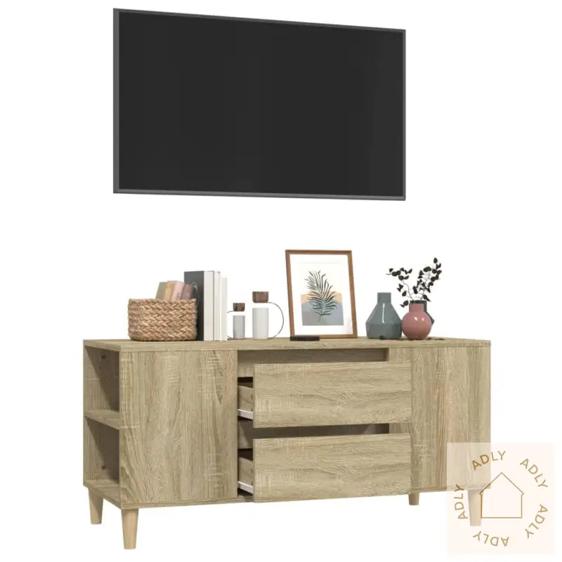 Tv-Benk Sonoma Eik 102X44,5X50 Cm Konstruert Tre