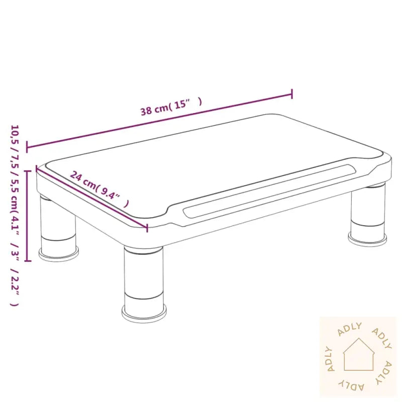 Monitorstativ Svart 38X24X10,5 Cm
