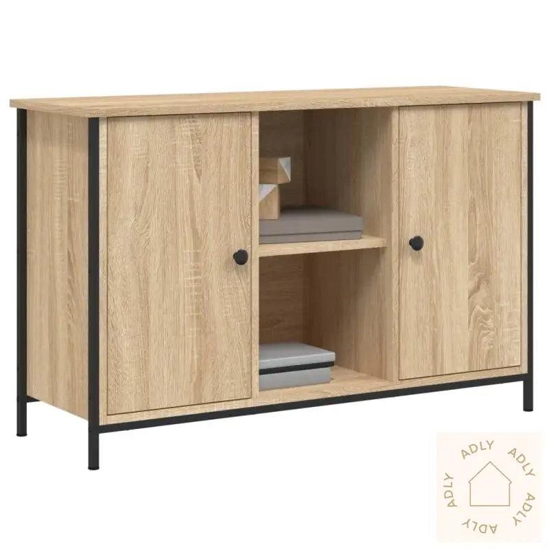 Tv-Benk Sonoma Eik 100X35X65 Cm Konstruert Tre