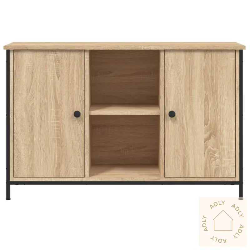 Tv-Benk Sonoma Eik 100X35X65 Cm Konstruert Tre