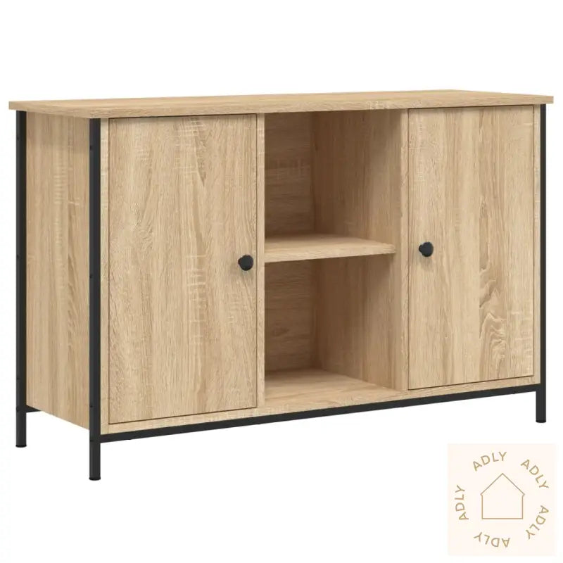 Tv-Benk Sonoma Eik 100X35X65 Cm Konstruert Tre