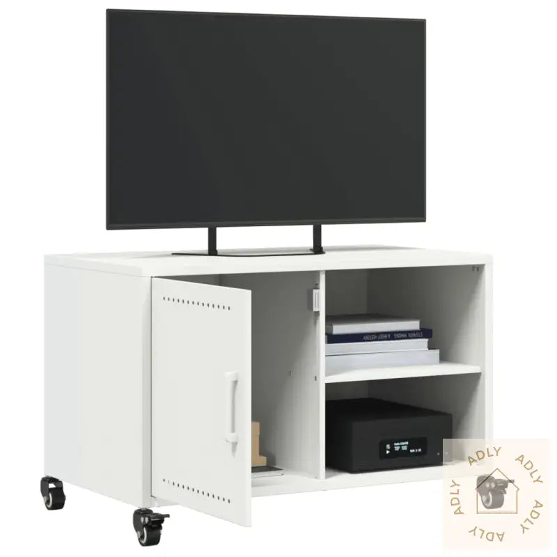 Tv-Benk Hvit 68X39X43,5 Cm Stål