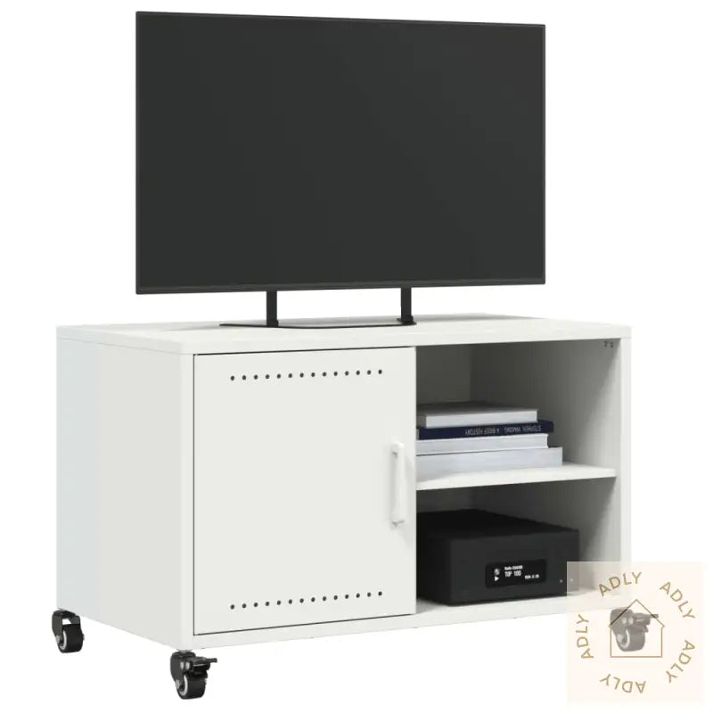 Tv-Benk Hvit 68X39X43,5 Cm Stål