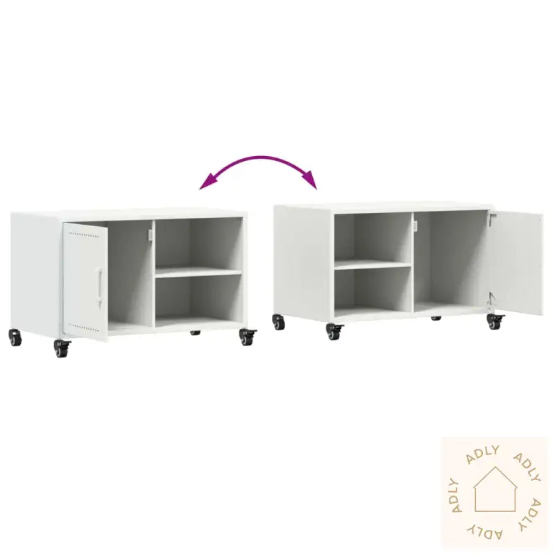 Tv-Benk Hvit 68X39X43,5 Cm Stål