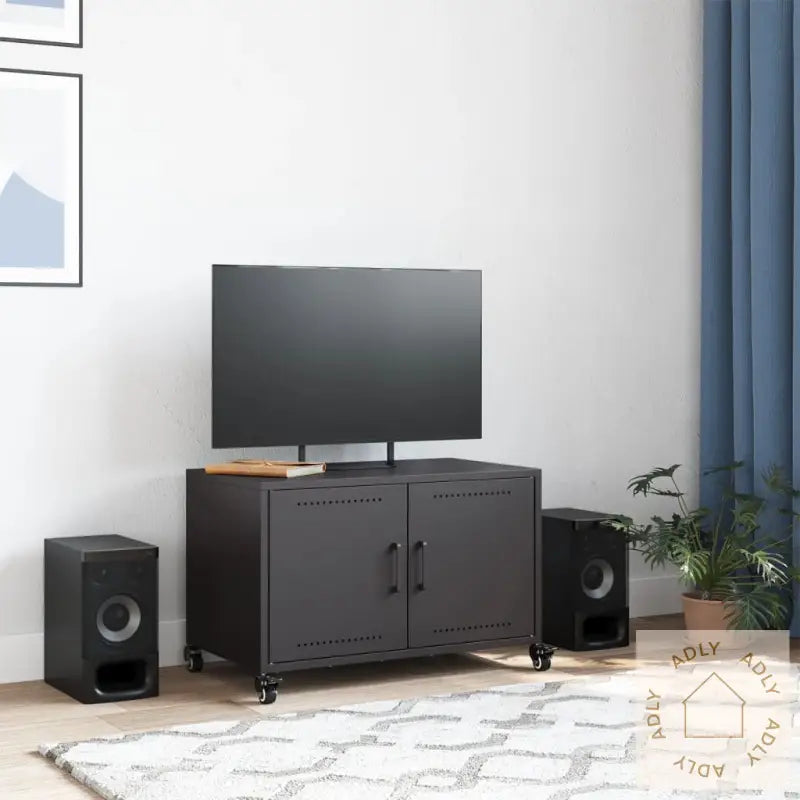 Tv-Benk Svart 68X39X43,5 Cm Stål