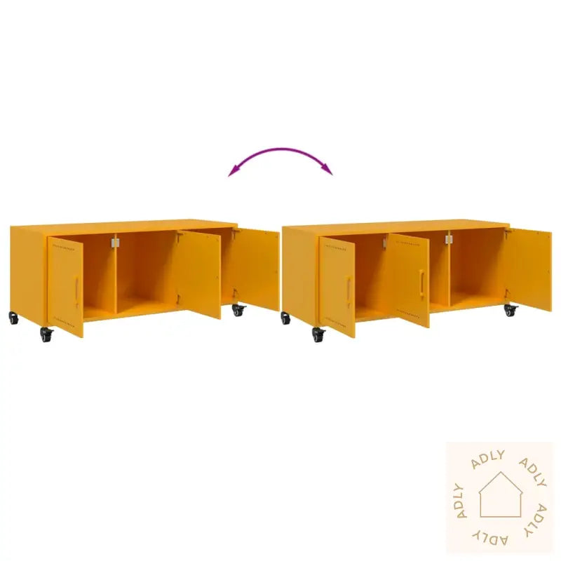 Tv-Benk Sennepsgul 100,5X39X43,5 Cm Stål