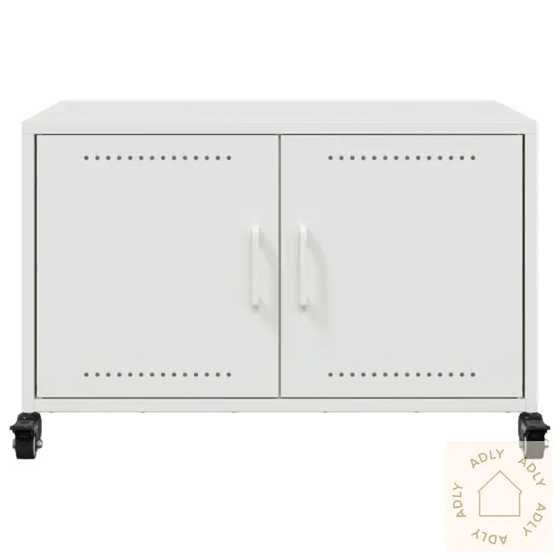 Tv-Benk Hvit 68X39X43,5 Cm Kaldvalset Stål