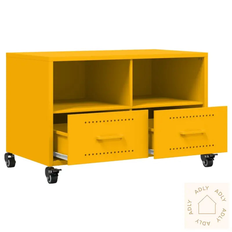 Tv-Benk Sennepsgul 68X39X43,5 Cm Kaldvalset Stål