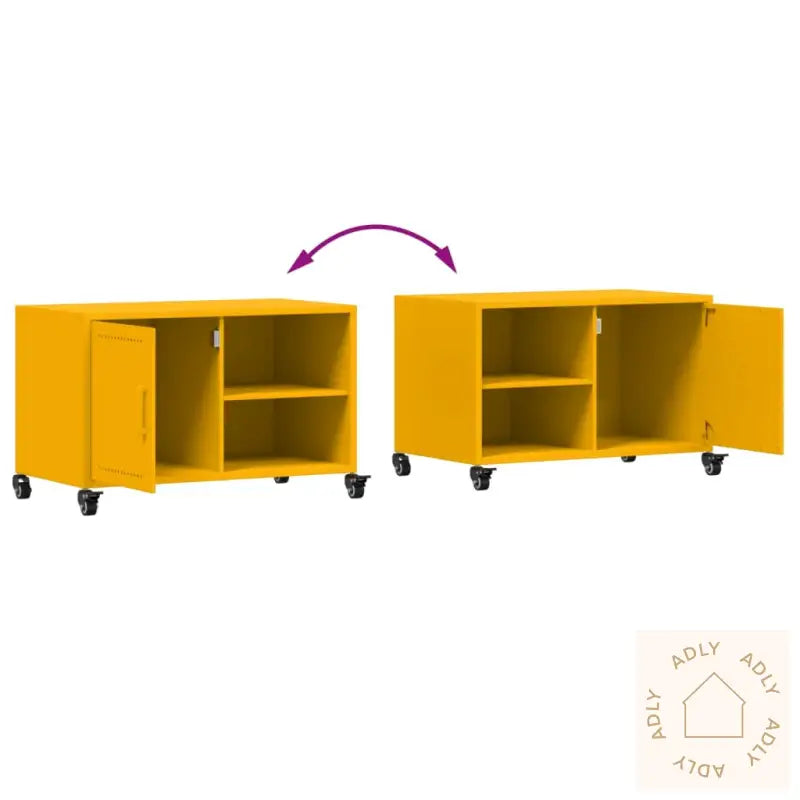 Tv-Benk Sennepsgul 68X39X43,5 Cm Stål