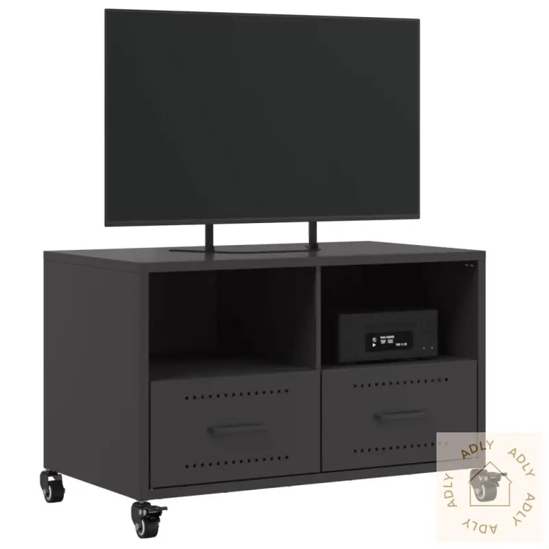 Tv-Benk Svart 68X39X43,5 Cm Stål