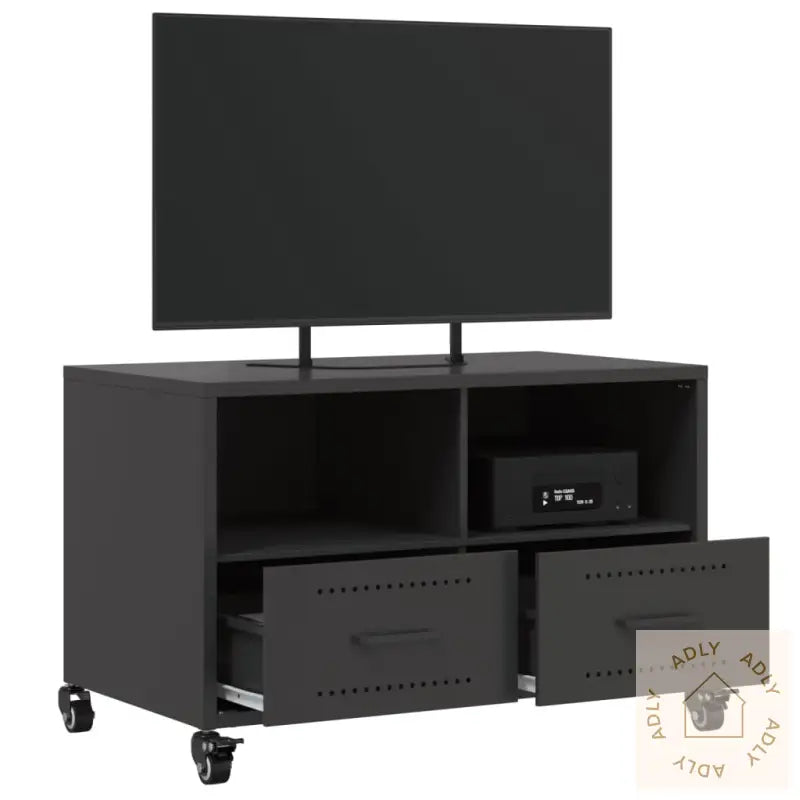 Tv-Benk Svart 68X39X43,5 Cm Stål