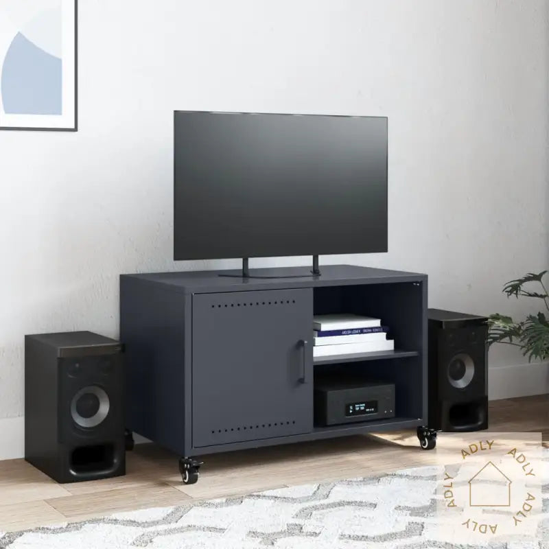 Tv-Benk Antrasitt 68X39X43,5 Cm Stål