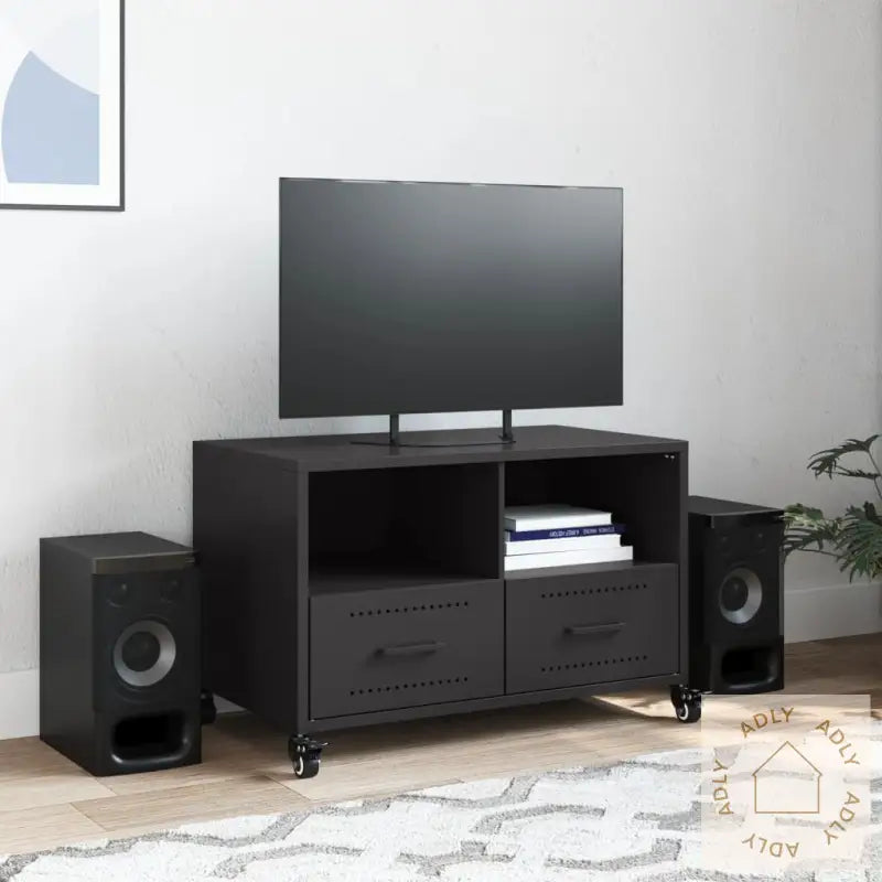 Tv-Benk Svart 68X39X43,5 Cm Stål