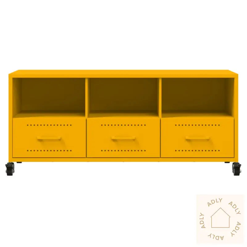 Tv-Benk Sennepsgul 100,5X39X43,5 Cm Stål
