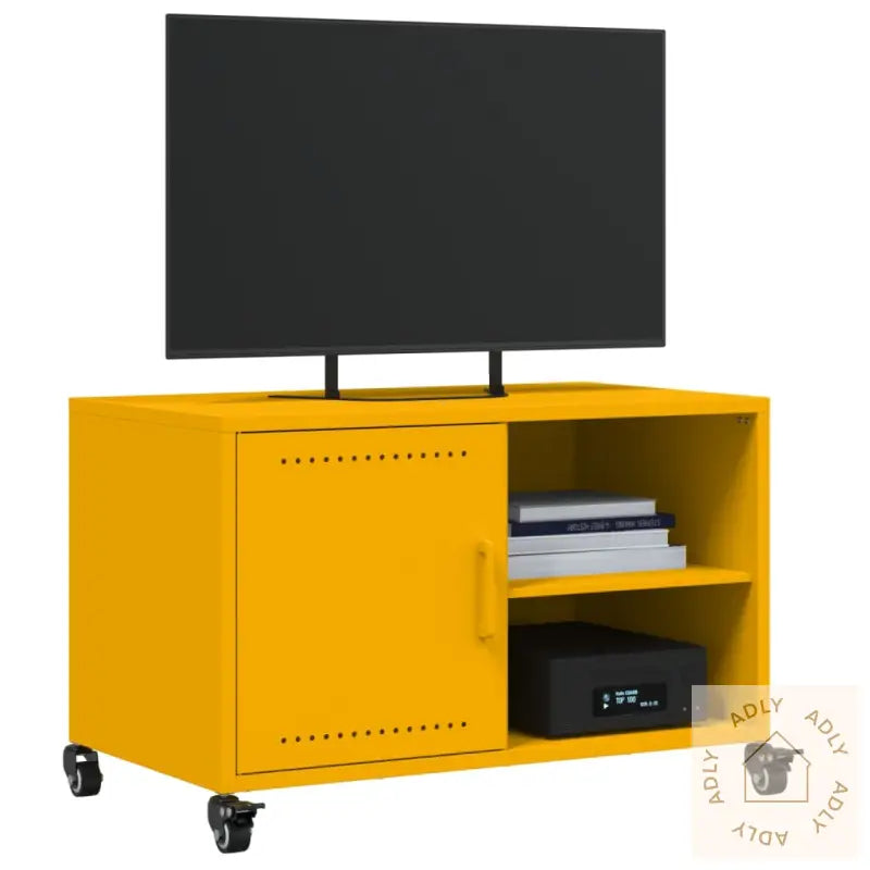 Tv-Benk Sennepsgul 68X39X43,5 Cm Stål