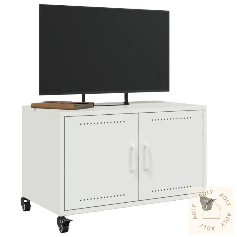 Tv-Benk Hvit 68X39X43,5 Cm Kaldvalset Stål