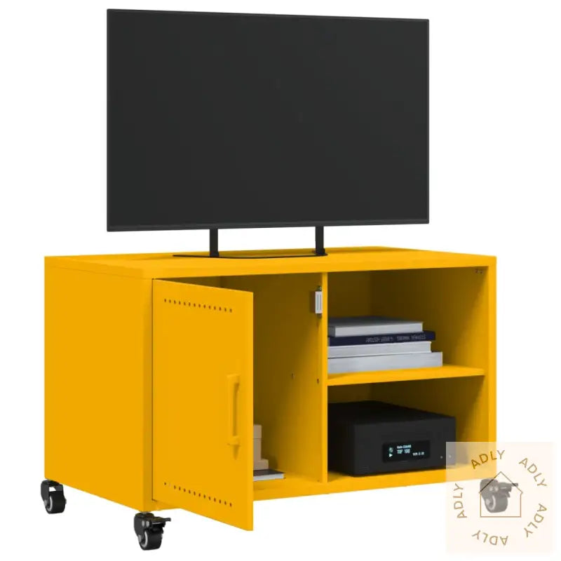 Tv-Benk Sennepsgul 68X39X43,5 Cm Stål