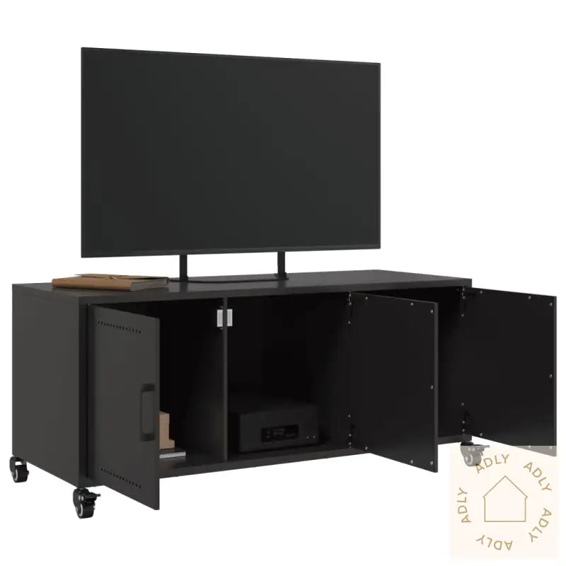 Tv-Benk Svart 100,5X39X43,5 Cm Stål