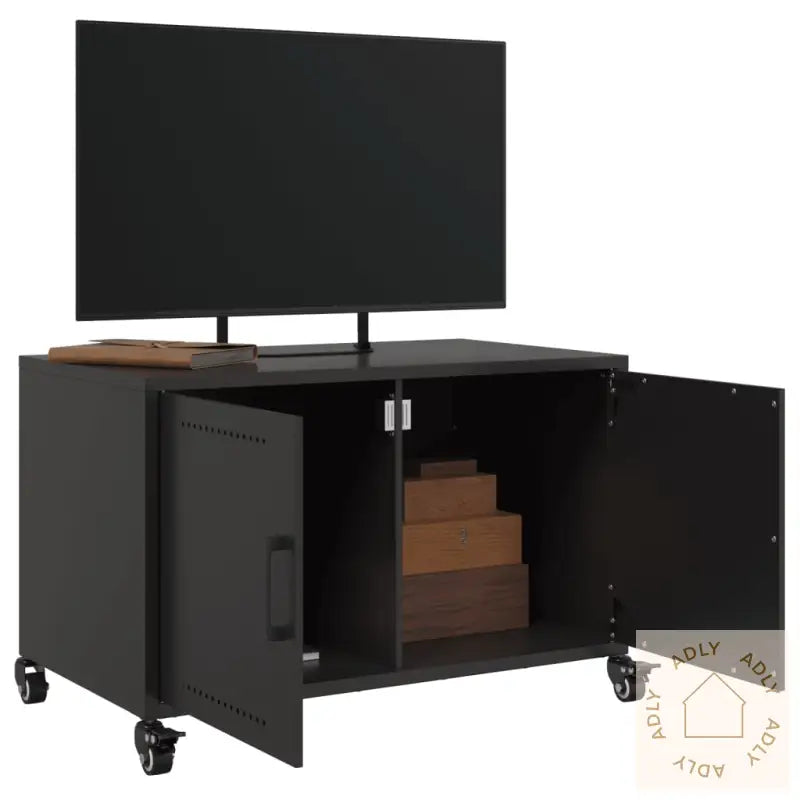 Tv-Benk Svart 68X39X43,5 Cm Stål