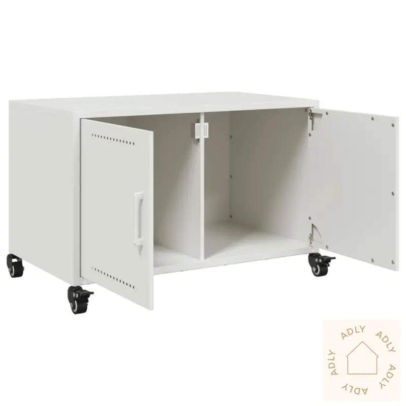 Tv-Benk Hvit 68X39X43,5 Cm Kaldvalset Stål