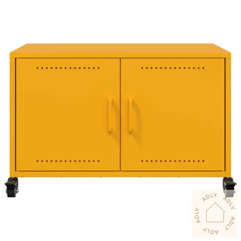 Tv-Benk Sennepsgul 68X39X43,5 Cm Kaldvalset Stål