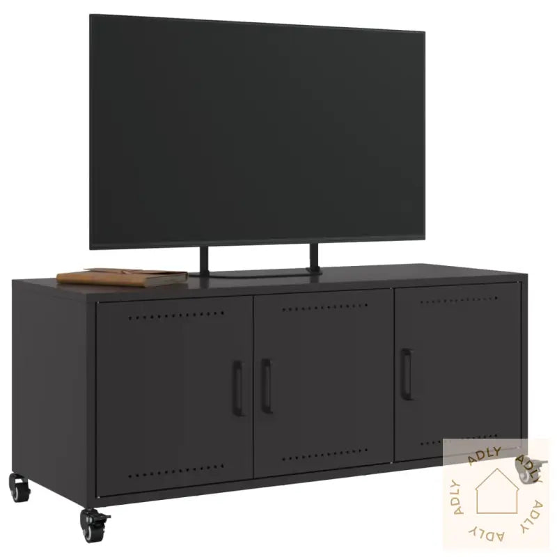 Tv-Benk Svart 100,5X39X43,5 Cm Stål