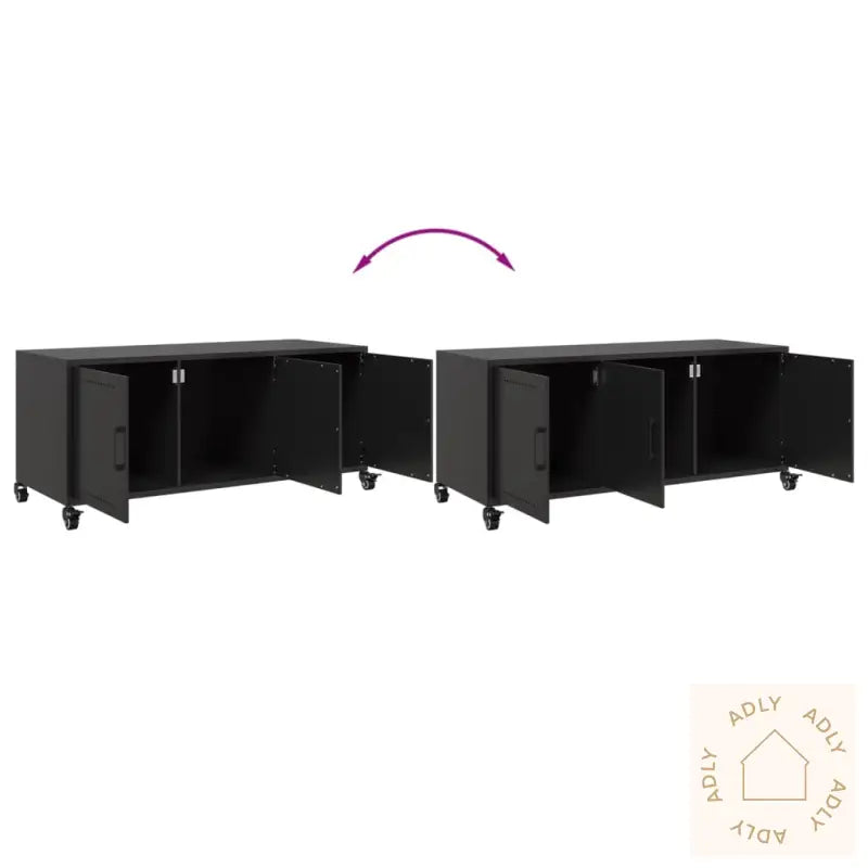 Tv-Benk Svart 100,5X39X43,5 Cm Stål