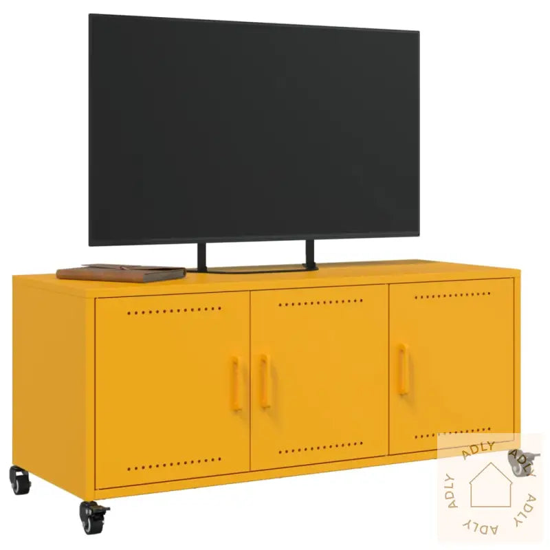 Tv-Benk Sennepsgul 100,5X39X43,5 Cm Stål