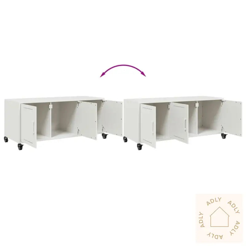 Tv-Benk Hvit 100,5X39X43,5 Cm Kaldvalset Stål