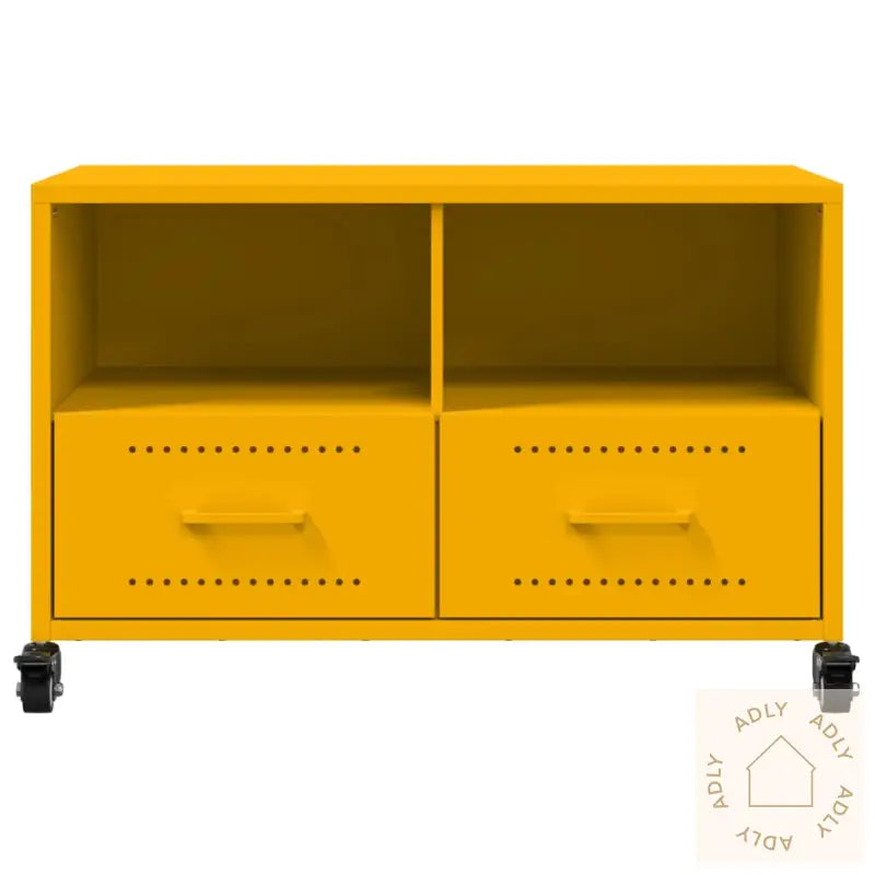 Tv-Benk Sennepsgul 68X39X43,5 Cm Kaldvalset Stål