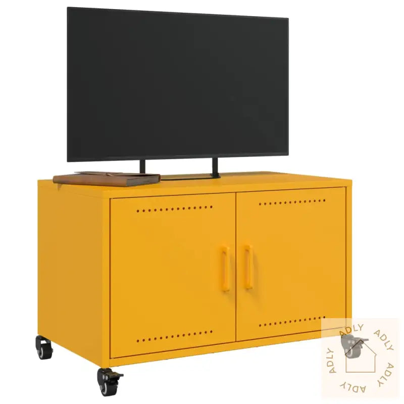 Tv-Benk Sennepsgul 68X39X43,5 Cm Kaldvalset Stål