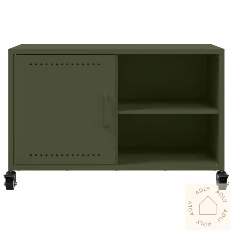 Tv-Benk Olivengrønn 68X39X43,5 Cm Stål