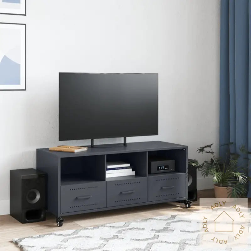 Tv-Benk Antrasitt 100,5X39X43,5 Cm Stål