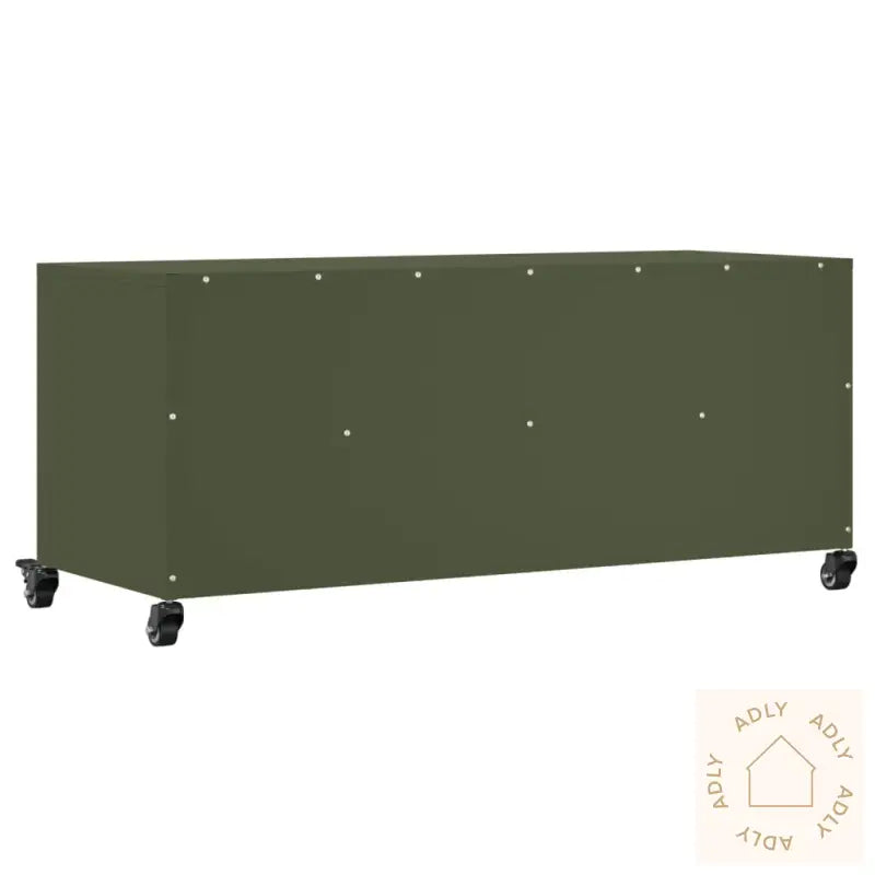 Tv-Benk Olivengrønn 100,5X39X43,5 Cm Stål