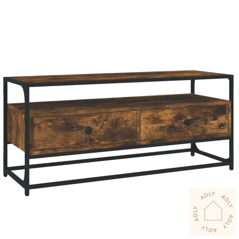 Tv-Benk Røkt Eik 100X35X45 Cm Konstruert Tre