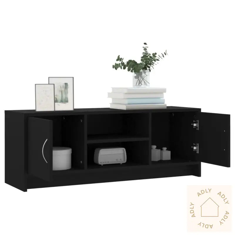 Tv-Benk Svart 102X30X37,5 Cm Konstruert Tre