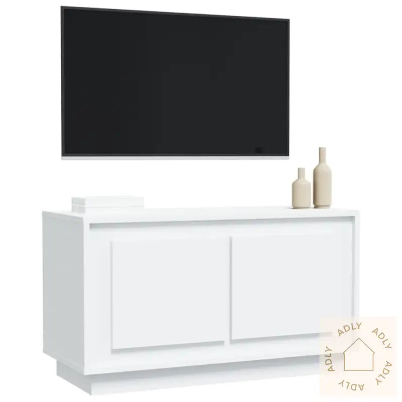 Tv-Benk Hvit 80X35X45 Cm Konstruert Tre